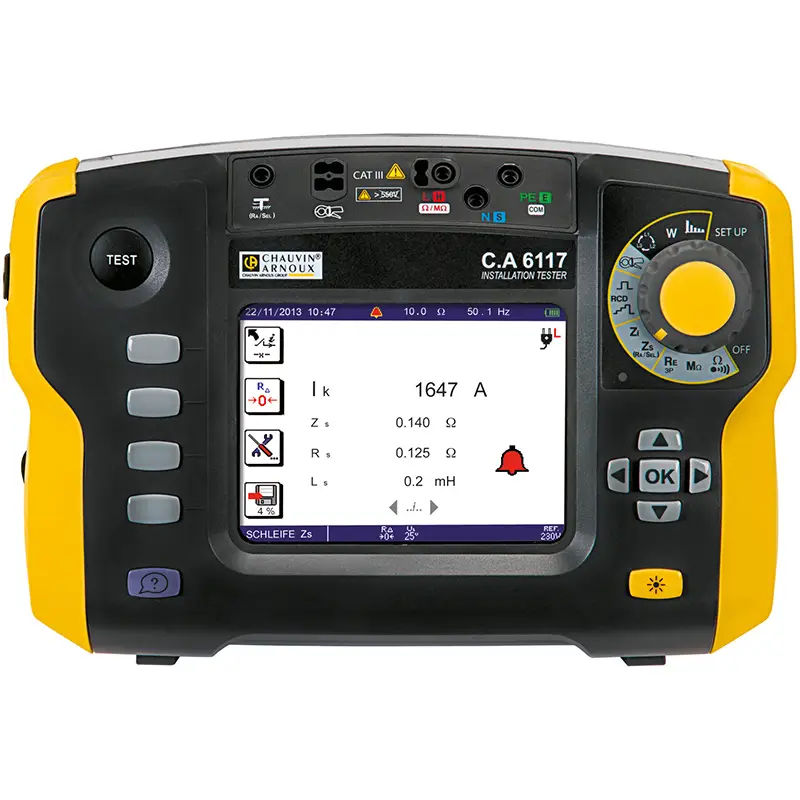 Installationstester CA 6117 mit großem Display und Bedienelementen für elektrische Messungen
